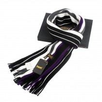 Winter Men's Stylish Cold Scarf Colorful Striped Knitting Long Scarf Purple