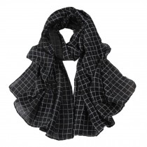 Grid Scarves Winter Warm Female Scarves Infinity scarf/shawl,Black