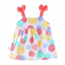 Baby Girl's Cotton Clothes Sleeveless Summer Vest With Bow,Round