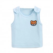 Baby  Cotton Clothes Sleeveless Summer Vest With Bear,Blue
