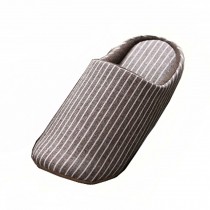 Unisex home skid resistance soft sole Slipper, stripe,brown