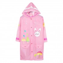 Unisex Kid's Lovely Raincoat Waterproof Raincoat Toddler,Pink, Rabbit