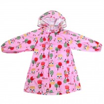 Unisex Kids Waterproof Raincoat Raincoat Toddler With Beautiful Pattern, Pink
