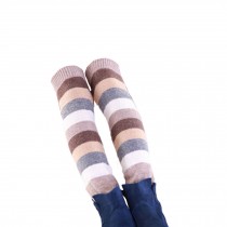 Women Lady Fashion Leg Warmers Knit legging,stripe,khaki