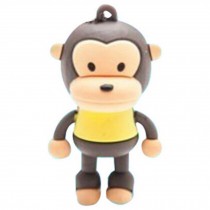 Cute Monkey USB 2.0 Flash Drive Memory Stick SD Card Memory Disk 32GB Yellow