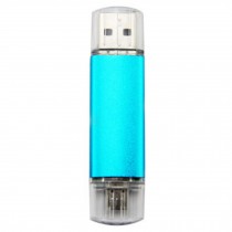 16GB Double Plug Cellphone/PC USB Flash Drive Dual-Purpose Memory Stick Blue