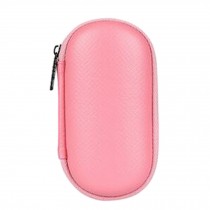 Oval Earphone/Cable Organizer Carrying Case Earphone Storage Bag, Pink