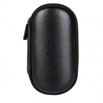 Oval Earphone/Cable Organizer Carrying Case Earphone Storage Bag, Black