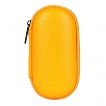 Oval Earphone/Cable Organizer Carrying Case Earphone Storage Bag, Yellow