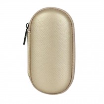Oval Earphone/Cable Organizer Carrying Case Earphone Storage Bag, Golden