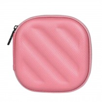 Square Earphone/Cable Organizer Carrying Case Earphone Storage Bag, Pink