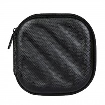 Square Earphone/Cable Organizer Carrying Case Earphone Storage Bag, Black