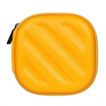 Square Earphone/Cable Organizer Carrying Case Earphone Storage Bag, Yellow