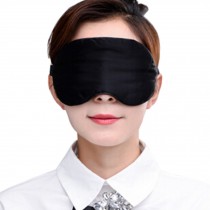 Adjustable Silk Eye Mask Sleep Mask Eye-shade Sleeping Relax Lens Hood Black