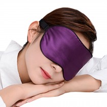 Adjustable Silk Eye Mask Sleep Mask Eye-shade Sleeping Relax Lens Hood Purple