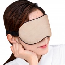 Adjustable Silk Eye Mask Sleep Mask Eye-shade Sleeping Relax Lens Hood Beige