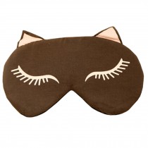 Cartoon Sleeping Eye Mask Sleep Mask Eye-shade Aid-sleeping Cute Cat Brown