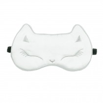 Comfortable Sleep Mask Eye-shade Aid-sleeping Pure silk White Cat