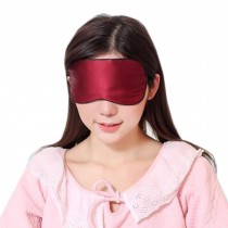 Silk Sleep Mask Breathable Eye Care Comfortable Sleep Mask Eye-shade Aid-sleeping, Red