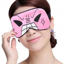 Silk Sleep Mask Breathable Eye Care Comfortable Sleep Mask Eye-shade Aid-sleeping, Pink Angry Face
