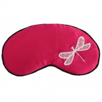 Silk Dragonfly Sleep Mask Eye Care Comfortable Sleep Mask Eye-shade Aid-sleeping, Rose Red