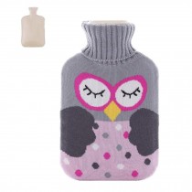 2L Cute Hot-Water Bottle Water Bag Water Injection handwarmer pocket Owl Pink