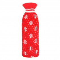 1L Hot-Water Bottle Water Bag Linear Water Filling Handwarmer Pocket Red