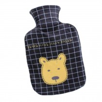 1000mL Winter Handwarmer Pocket Cute Hot-Water Bottle Water Bag Black C