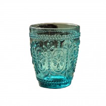 Old Fashioned Embossment Whiskey Glass Wine Cup Juice Cup,blue