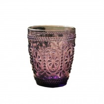 Old Fashioned Embossment Whiskey Glass Wine Cup Juice Cup,purple