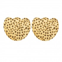3 Pairs Girl Skid-Proof Forefoot Pads Shoe Insoles, Yellow Leopard