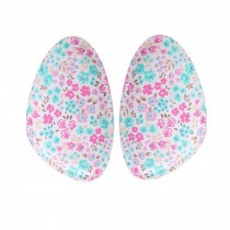 3 Pairs Girl Skid-Proof Forefoot Pads Shoe Insoles, Blue/Pink Flowers