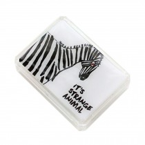 Stylish Contact Lens Case Portable Contact Lenses Containers With Mirror Zebra