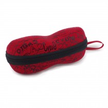 Fashion Hard Clamshell Sunglasses Eye Glasses Case with Zipper Alphabet Red