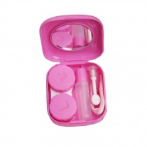 Set of 2  Eye Care Contact Lens Case Holders Solution Travel Kit Cases, Rose Red