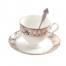 Tea Mug Beautiful European style Ceramic Coffee Cup with Saucer Spoon