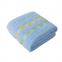 Pure Cotton Comfortable Hotel/Spa Bath Towel Thicken,grid,blue