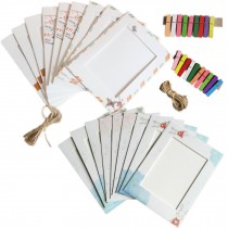 Wall Deco DIY Paper Photo Frame with Mini Clothespins - Fits 6 inches Pictures C