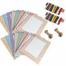 Wall Deco DIY Paper Photo Frame with Mini Clothespins - Fits 6 inches Pictures D