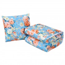 1 PCS Home/Office/Car Decor Dual-purpose Throw Pillow/Quilt,Back Cushion Blue Fl