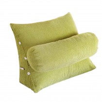 Soft Triangle Back Cushion Lumbar Support Backrest Pillow, Green