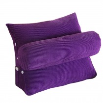 Soft Triangle Back Cushion Lumbar Support Backrest Pillow, Purple