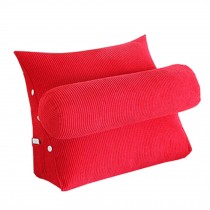Soft Triangle Back Cushion Lumbar Support Backrest Pillow, Red