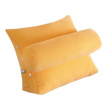 Soft Triangle Back Cushion Lumbar Support Backrest Pillow, Yellow