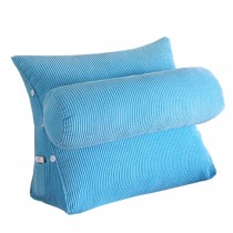 Soft Triangle Back Cushion Lumbar Support Backrest Pillow, Blue