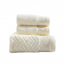 Simple Soft Bath Towel Set,All Cotton Strong Water Absorption,Beige