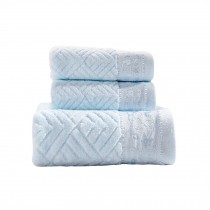 Simple Soft Bath Towel Set,All Cotton Strong Water Absorption,Blue