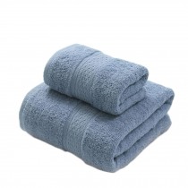 2 Pieces Pure Cotton Soft Luxury Hotel & Spa Bath Towels Blue