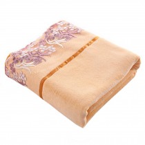 1 Piece Luxury Hotel & Spa Towel Strong Absorbency Bath Towel With Lace,Khaki