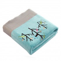 1Piece Embroidery Tree Luxury Hotel&Spa Towel Strong Absorbency Bath Towel,Blue